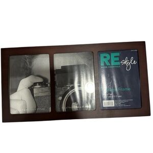 Essentials Dark Brown Triple Photo Frame